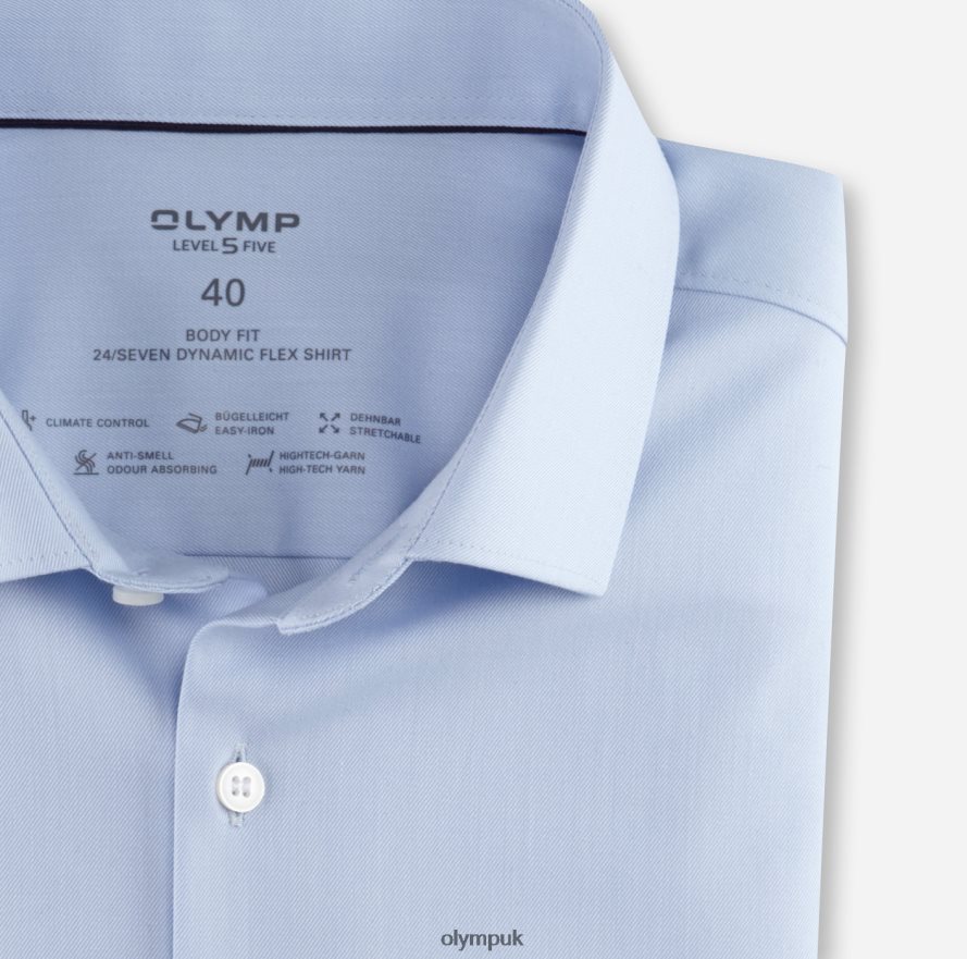 Clothing OLYMP Level Five 24/Seven Body Fit, Business Shirt, Modern Kent, Bleu NZ22L504