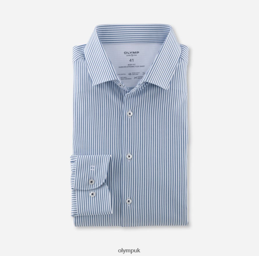 Clothing OLYMP Level Five 24/Seven Body Fit, Business Shirt, Modern Kent, Bleu NZ22L548