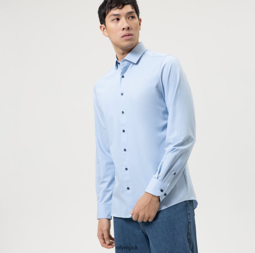 Clothing OLYMP Level Five 24/Seven Body Fit, Business Shirt, Modern Kent, Bleu NZ22L573