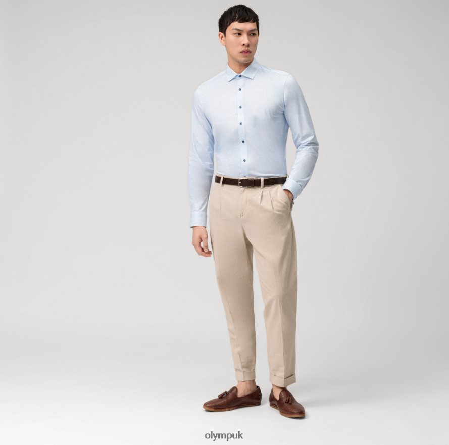 Clothing OLYMP Level Five 24/Seven Body Fit, Business Shirt, Modern Kent, Bleu NZ22L594