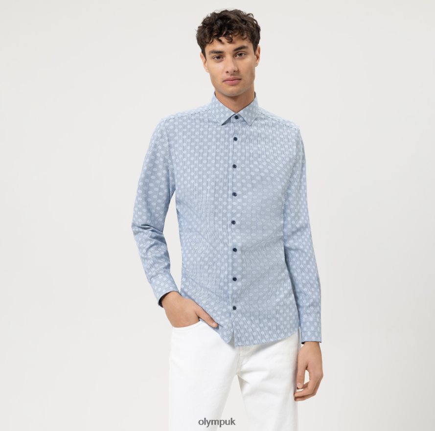 Clothing OLYMP Level Five 24/Seven Body Fit, Business Shirt, Modern Kent, Bleu NZ22L633