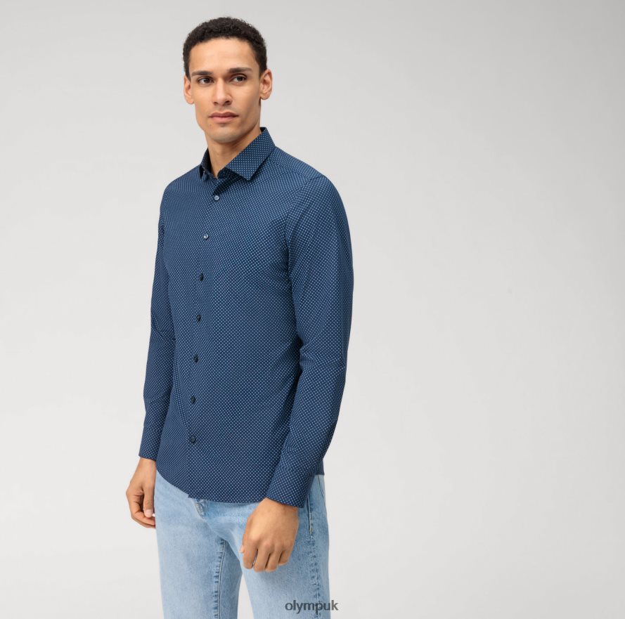 Clothing OLYMP Level Five 24/Seven Body Fit, Business Shirt, Modern Kent, Bleu NZ22L734