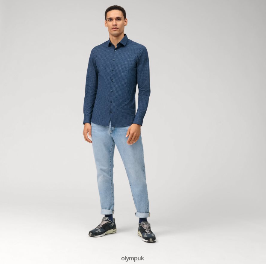 Clothing OLYMP Level Five 24/Seven Body Fit, Business Shirt, Modern Kent, Bleu NZ22L734