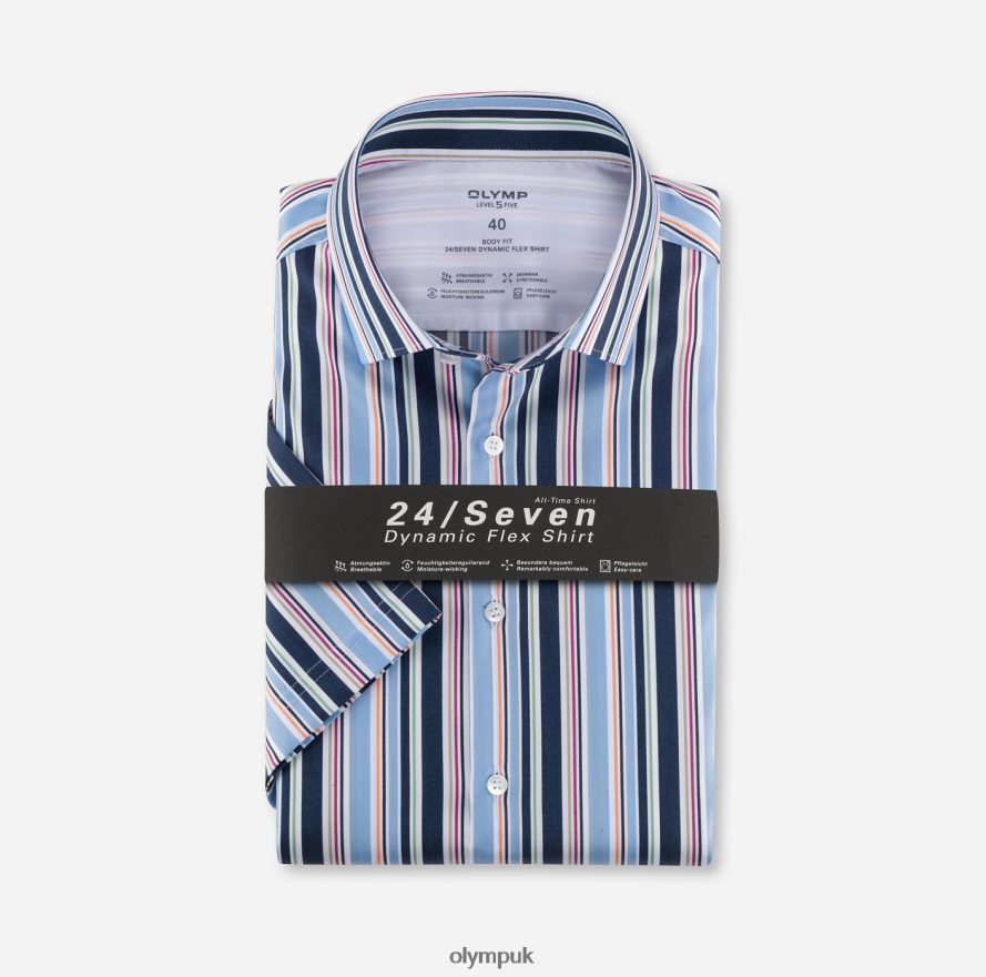 Clothing OLYMP Level Five 24/Seven Body Fit, Business Shirt, Modern Kent, Bleu NZ22L825