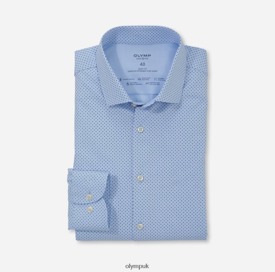 Clothing OLYMP Level Five 24/Seven Body Fit, Business Shirt, Modern Kent, Bleu NZ22L832
