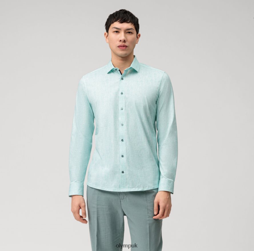 Clothing OLYMP Level Five 24/Seven Body Fit, Business Shirt, Modern Kent, Emerald NZ22L672