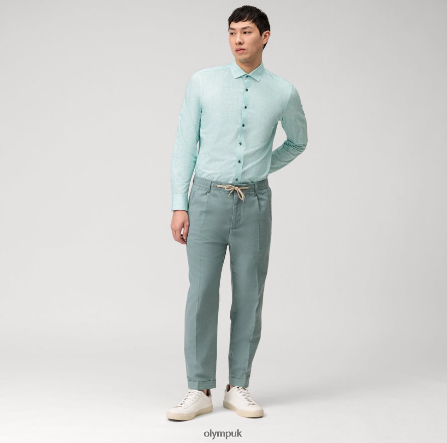 Clothing OLYMP Level Five 24/Seven Body Fit, Business Shirt, Modern Kent, Emerald NZ22L672