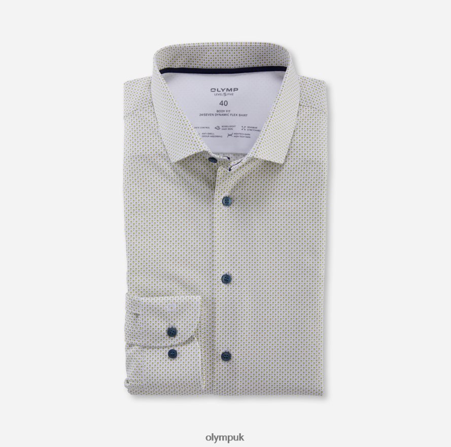 Clothing OLYMP Level Five 24/Seven Body Fit, Business Shirt, Modern Kent, Lime NZ22L546