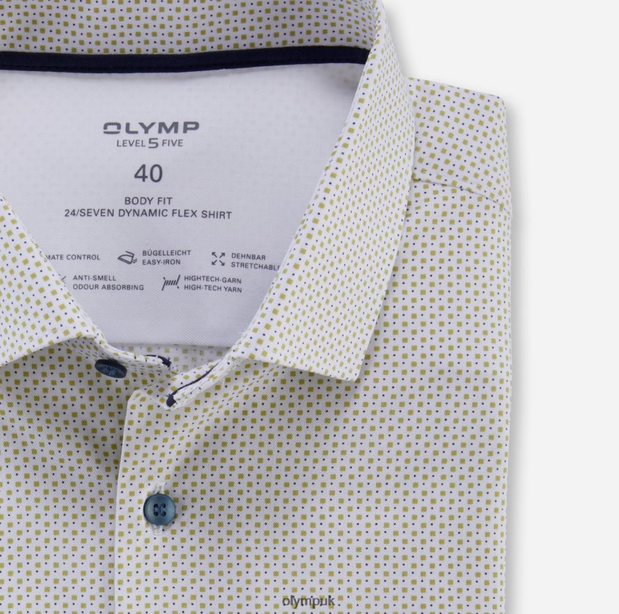 Clothing OLYMP Level Five 24/Seven Body Fit, Business Shirt, Modern Kent, Lime NZ22L546