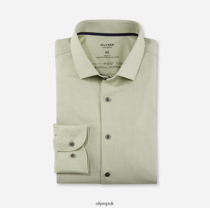 Clothing OLYMP Level Five 24/Seven Body Fit, Business Shirt, Modern Kent, Lime NZ22L630