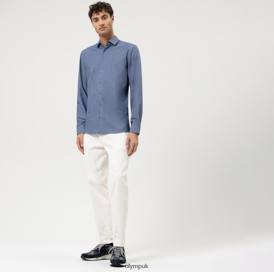 Clothing OLYMP Level Five 24/Seven Body Fit, Business Shirt, Modern Kent, Marine NZ22L380