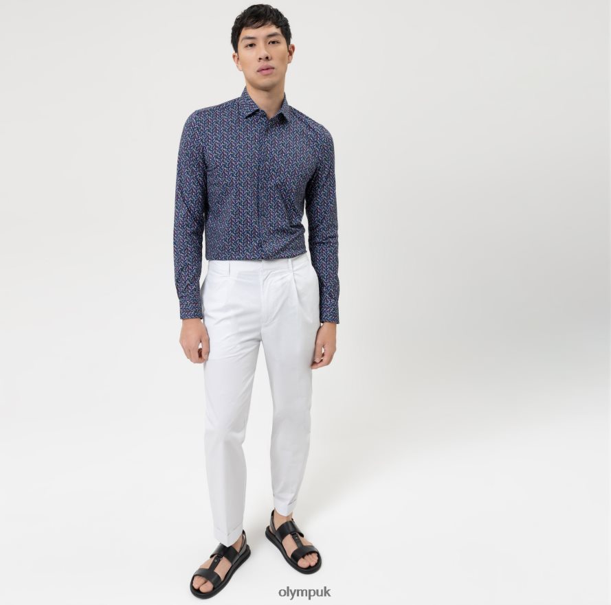 Clothing OLYMP Level Five 24/Seven Body Fit, Business Shirt, Modern Kent, Marine NZ22L517