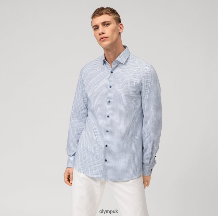Clothing OLYMP Level Five 24/Seven Body Fit, Business Shirt, Modern Kent, Marine NZ22L551