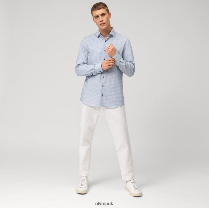 Clothing OLYMP Level Five 24/Seven Body Fit, Business Shirt, Modern Kent, Marine NZ22L551