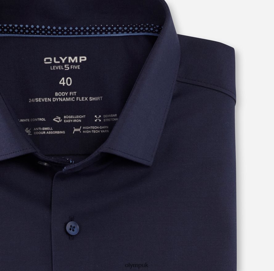 Clothing OLYMP Level Five 24/Seven Body Fit, Business Shirt, Modern Kent, Marine NZ22L557