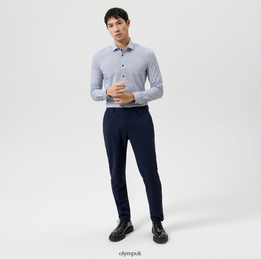 Clothing OLYMP Level Five 24/Seven Body Fit, Business Shirt, Modern Kent, Marine NZ22L684