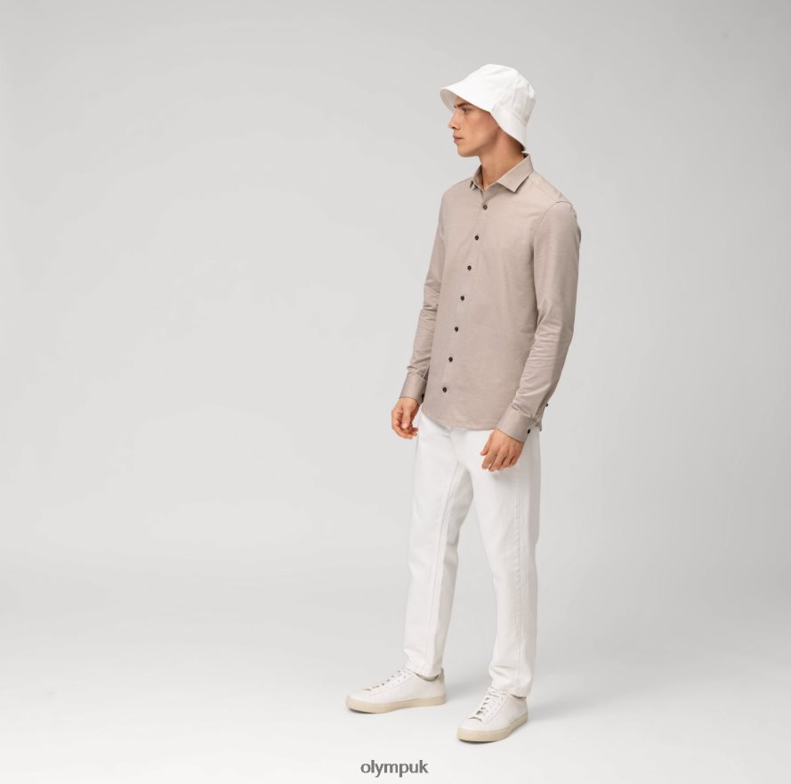 Clothing OLYMP Level Five 24/Seven Body Fit, Business Shirt, Modern Kent, Natural NZ22L742