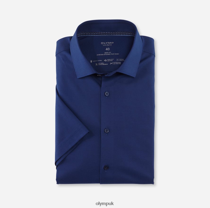 Clothing OLYMP Level Five 24/Seven Body Fit, Business Shirt, Modern Kent, Nuremberg Blue NZ22L596