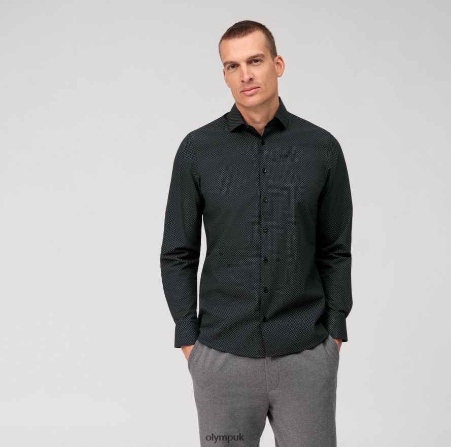 Clothing OLYMP Level Five 24/Seven Body Fit, Business Shirt, Modern Kent, Olive NZ22L447