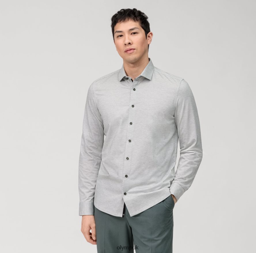 Clothing OLYMP Level Five 24/Seven Body Fit, Business Shirt, Modern Kent, Olive NZ22L544