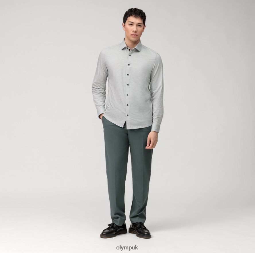 Clothing OLYMP Level Five 24/Seven Body Fit, Business Shirt, Modern Kent, Olive NZ22L544