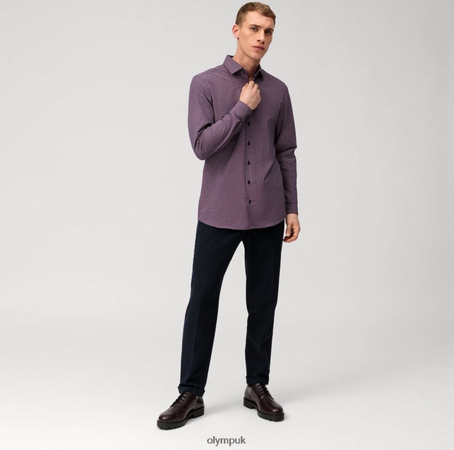 Clothing OLYMP Level Five 24/Seven Body Fit, Business Shirt, Modern Kent, Red NZ22L492