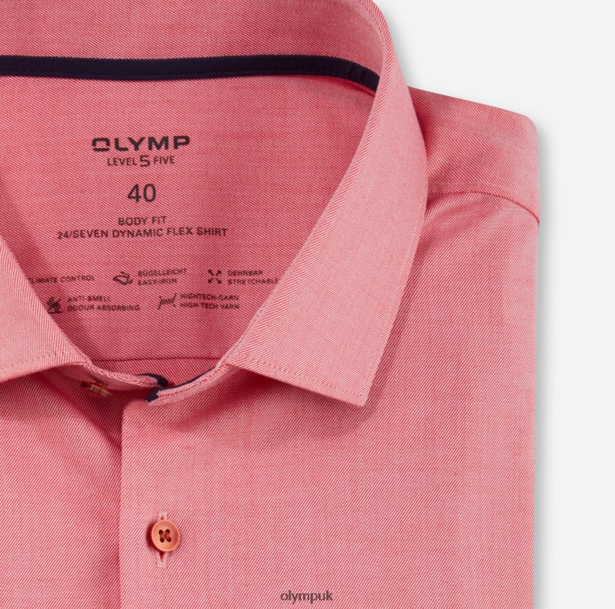 Clothing OLYMP Level Five 24/Seven Body Fit, Business Shirt, Modern Kent, Red NZ22L563