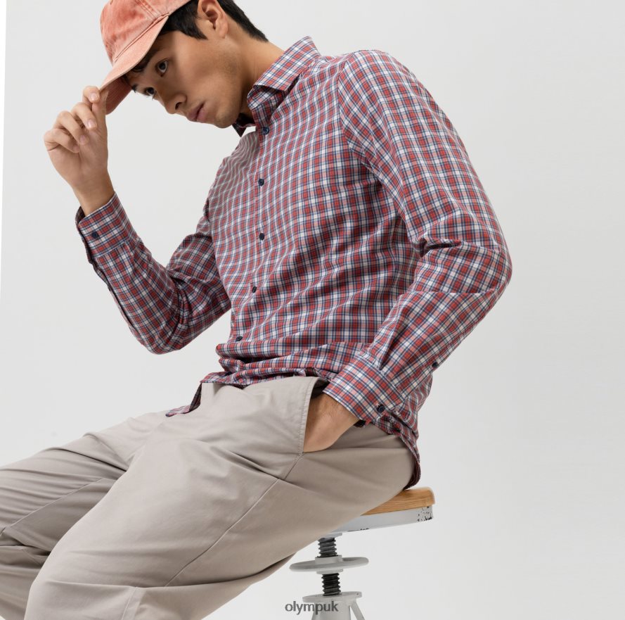 Clothing OLYMP Level Five 24/Seven Body Fit, Business Shirt, Modern Kent, Red NZ22L648