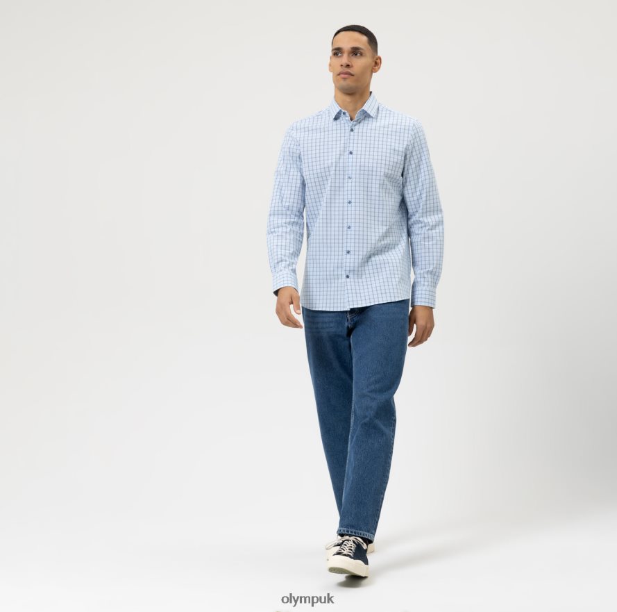 Clothing OLYMP Level Five 24/Seven Body Fit, Business Shirt, Modern Kent, Royal NZ22L518