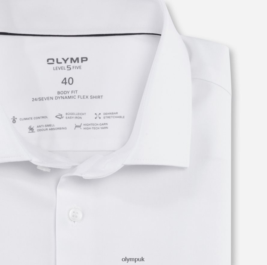 Clothing OLYMP Level Five 24/Seven Body Fit, Business Shirt, Modern Kent, White NZ22L461