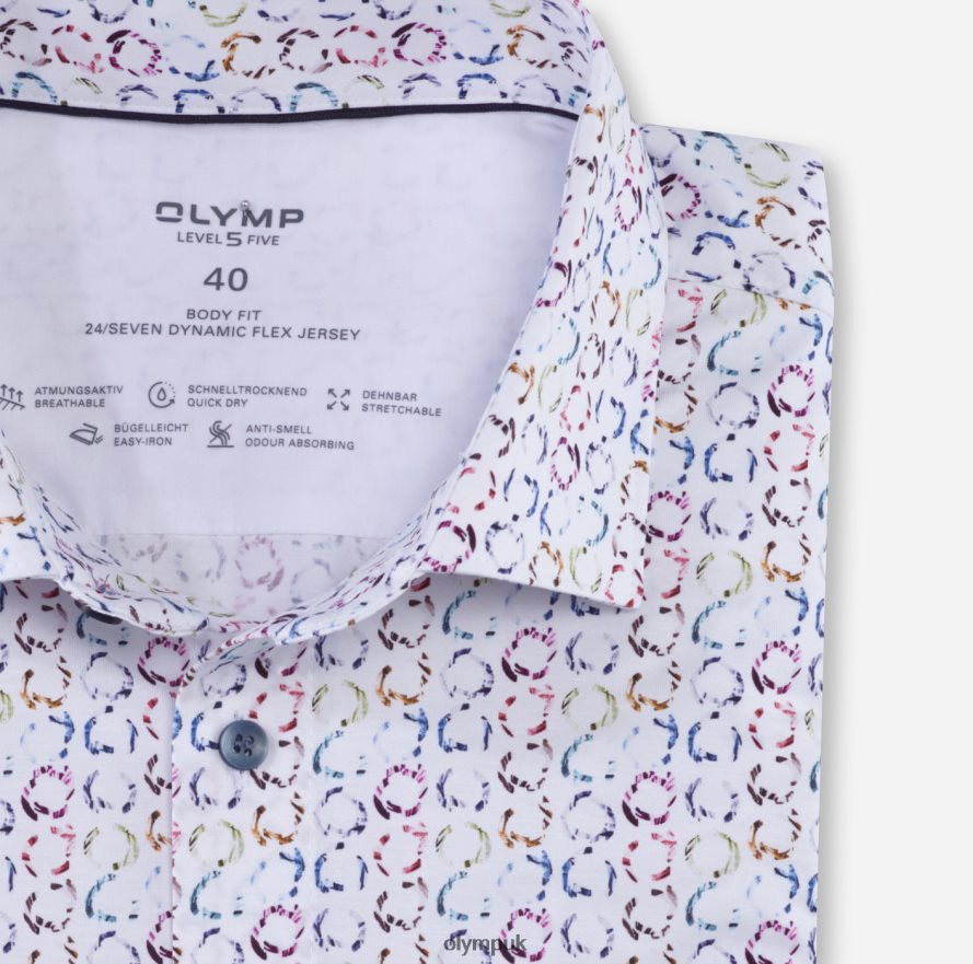 Clothing OLYMP Level Five 24/Seven Body Fit, Business Shirt, Modern Kent, White NZ22L710