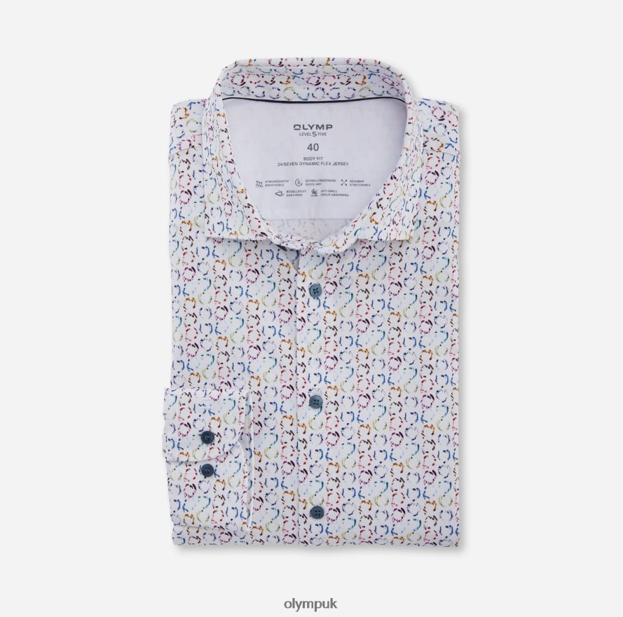 Clothing OLYMP Level Five 24/Seven Body Fit, Business Shirt, Modern Kent, White NZ22L752