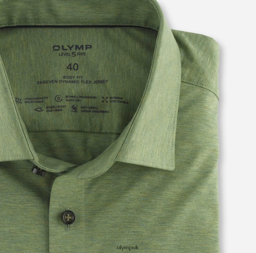 Clothing OLYMP Level Five 24/Seven Body Fit, Business Shirt, New York Kent, Crystal Green NZ22L722