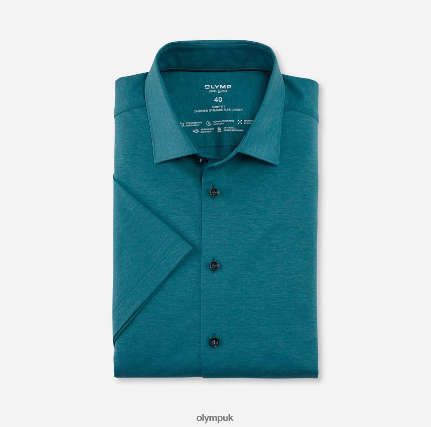 Clothing OLYMP Level Five 24/Seven Body Fit, Business Shirt, New York Kent, Emerald NZ22L531