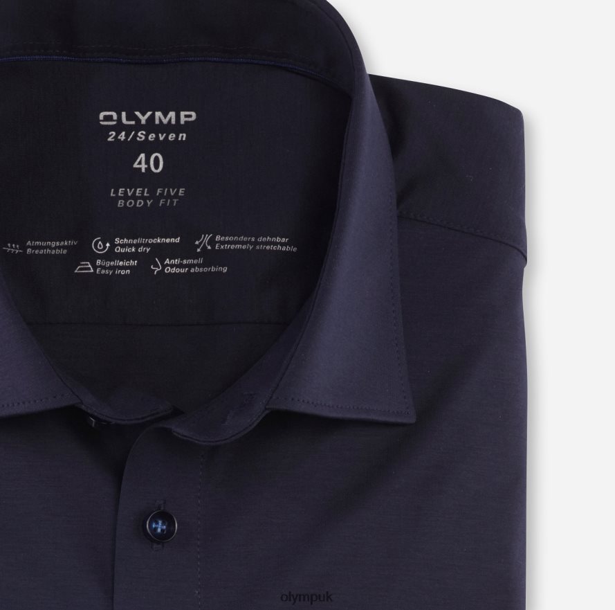 Clothing OLYMP Level Five 24/Seven Body Fit, Business Shirt, New York Kent, Marine NZ22L443