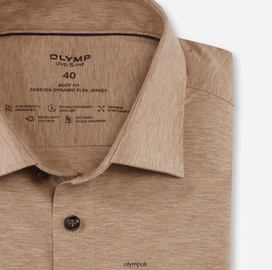 Clothing OLYMP Level Five 24/Seven Body Fit, Business Shirt, New York Kent, Natural NZ22L621