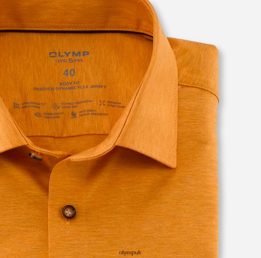 Clothing OLYMP Level Five 24/Seven Body Fit, Business Shirt, New York Kent, Ochre NZ22L772