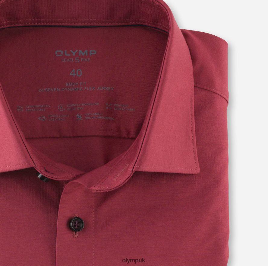 Clothing OLYMP Level Five 24/Seven Body Fit, Business Shirt, New York Kent, Rosewood NZ22L670