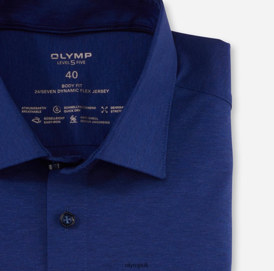 Clothing OLYMP Level Five 24/Seven Body Fit, Business Shirt, New York Kent, Royal NZ22L514