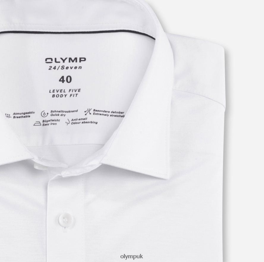 Clothing OLYMP Level Five 24/Seven Body Fit, Business Shirt, New York Kent, White NZ22L403