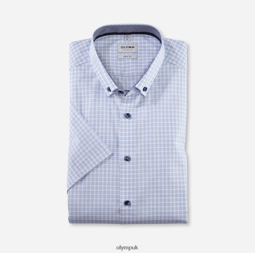 Clothing OLYMP Level Five Body Fit, Business Shirt, Button-Down, Bleu NZ22L601