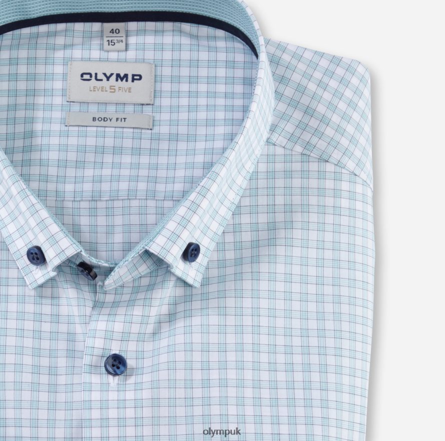 Clothing OLYMP Level Five Body Fit, Business Shirt, Button-Down, Emerald NZ22L704