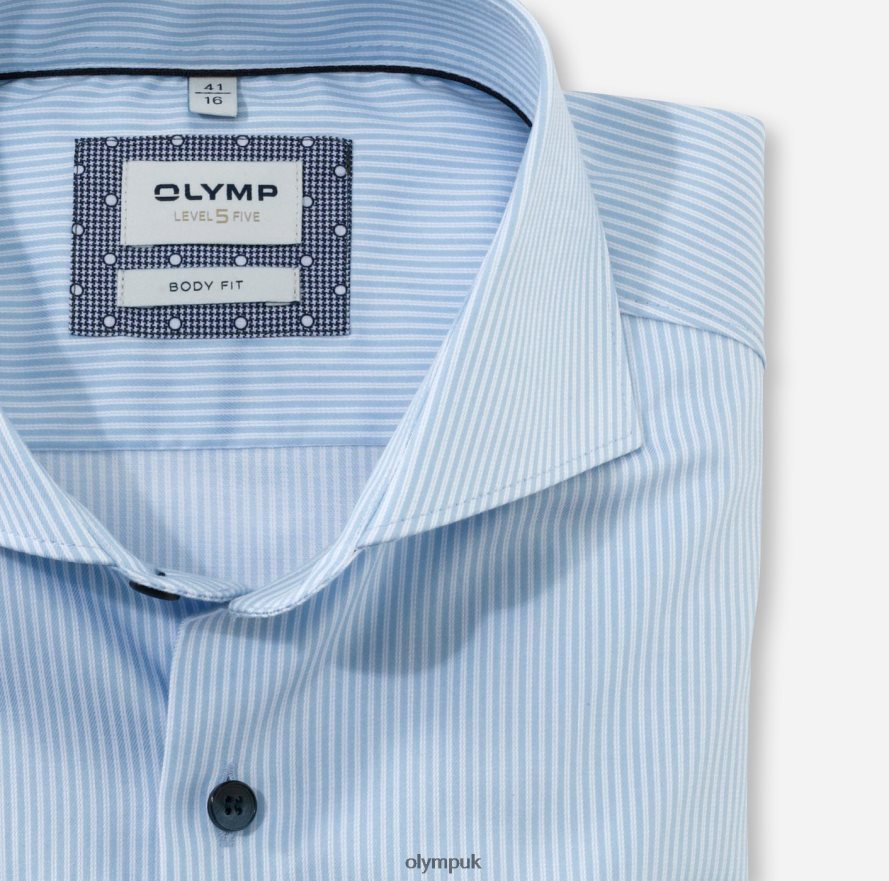 Clothing OLYMP Level Five Body Fit, Business Shirt, Cutaway, Bleu NZ22L342