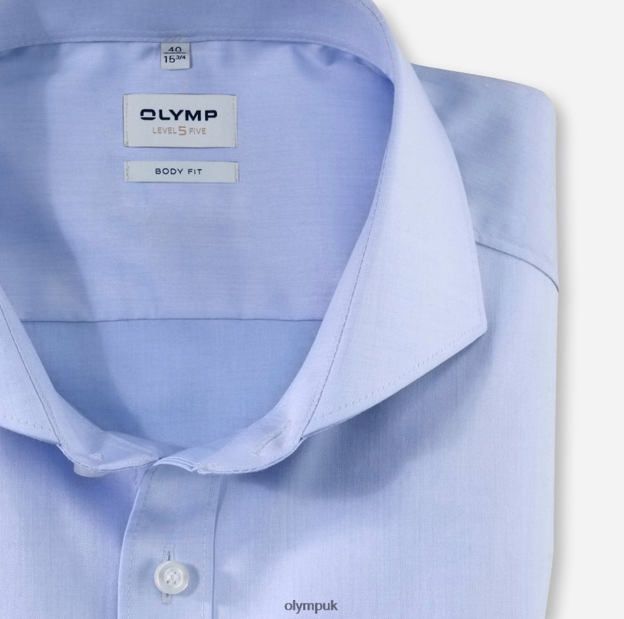 Clothing OLYMP Level Five Body Fit, Business Shirt, Cutaway, Bleu NZ22L841