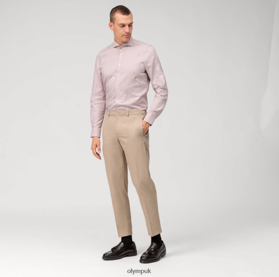 Clothing OLYMP Level Five Body Fit, Business Shirt, Cutaway, Red NZ22L474