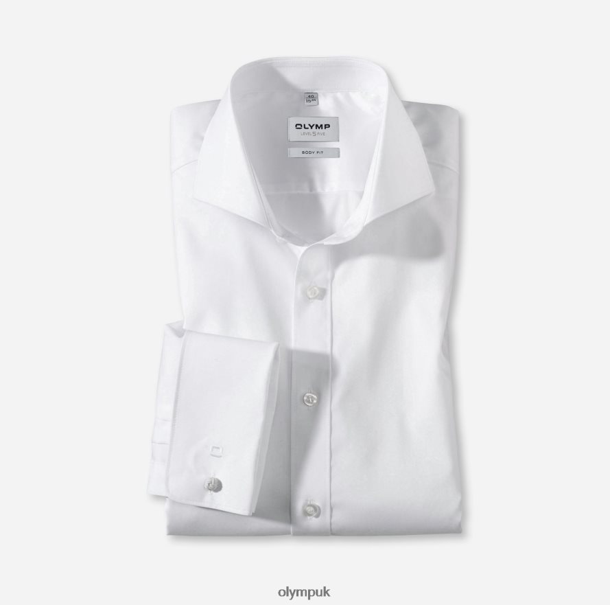 Clothing OLYMP Level Five Body Fit, Business Shirt, Cutaway, White NZ22L834
