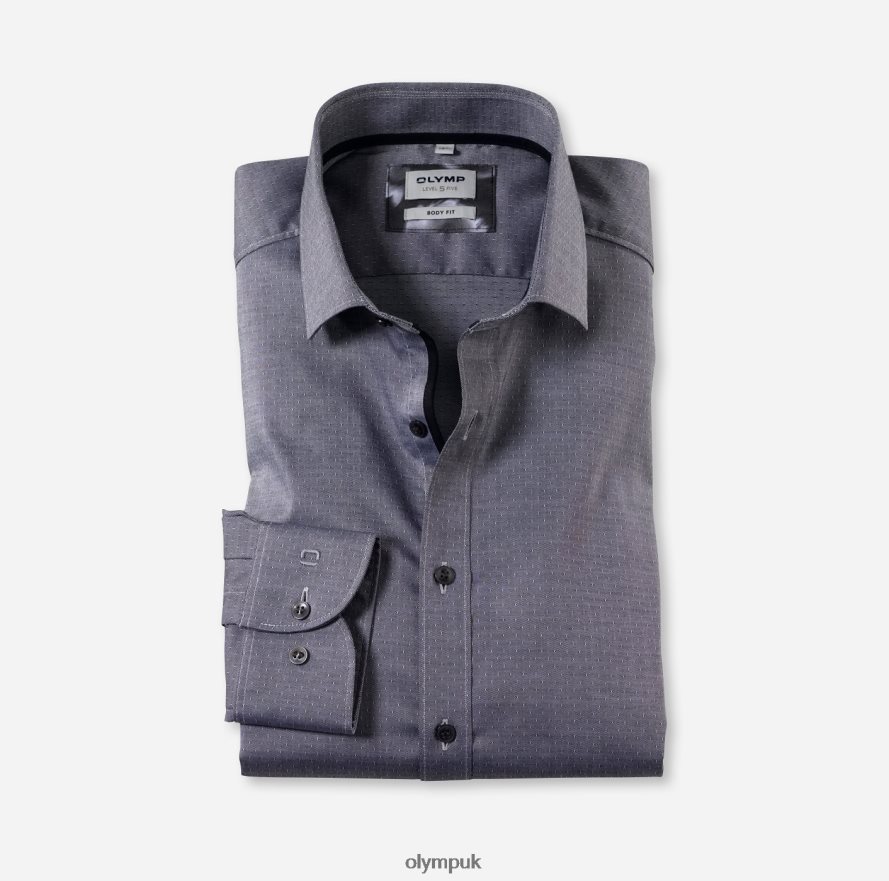 Clothing OLYMP Level Five Body Fit, Business Shirt, Long Sleeve Extra Long, Modern Kent, Black NZ22L894