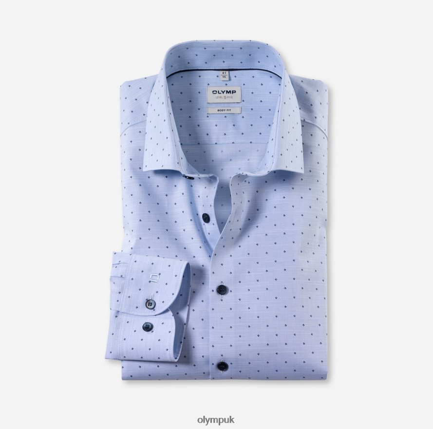 Clothing OLYMP Level Five Body Fit, Business Shirt, Long Sleeve Extra Long, Modern Kent, Bleu NZ22L897
