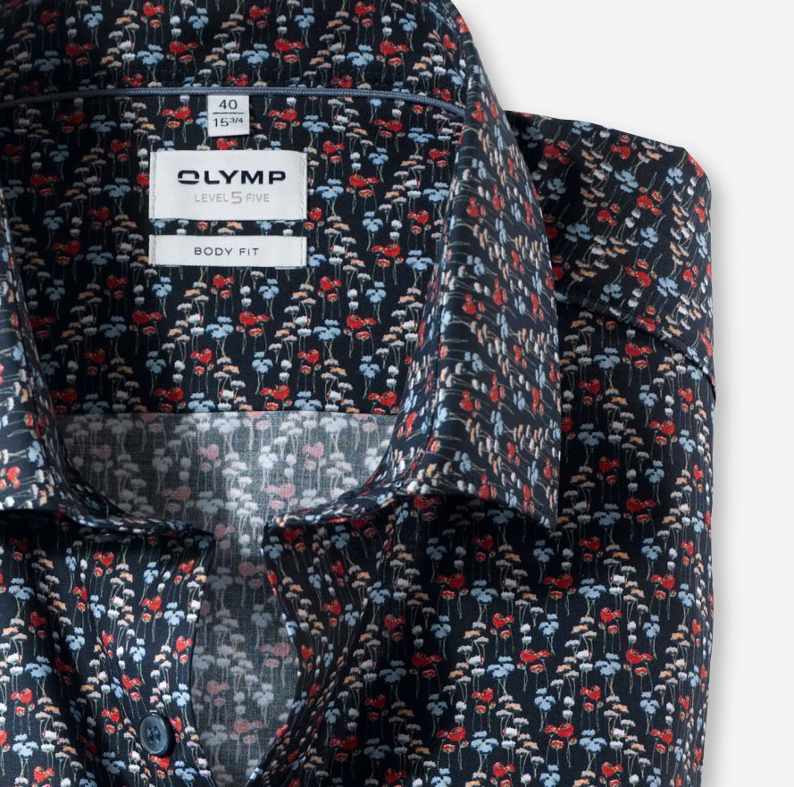 Clothing OLYMP Level Five Body Fit, Business Shirt, Long Sleeve Extra Long, Modern Kent, Red NZ22L892