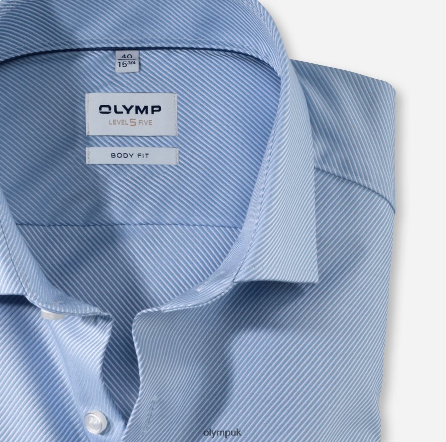 Clothing OLYMP Level Five Body Fit, Business Shirt, Long Sleeve Extra Long, Royal Kent, Bleu NZ22L884